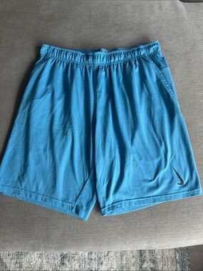 Nike Yoga Men’s Teal Athletic Shorts with Black Swoosh